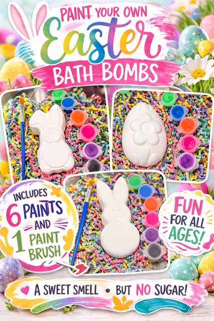 Easter Paint your Own Bath Bomb- Egg with flower